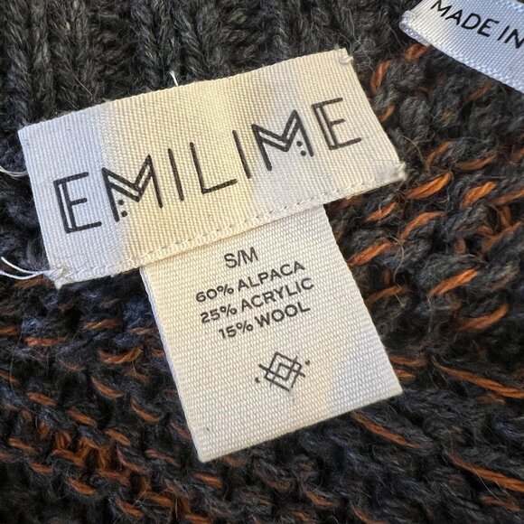 EMILIME Alpaca Wool Blend Sweater Size Medium Made In Peru Grandpa Gorpcore - Picture 6 of 10